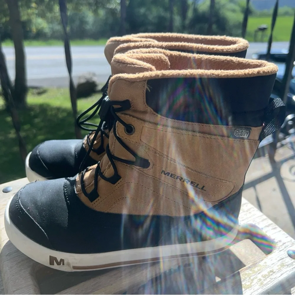 Merrell Kids Tan and Black Waterproof Winter Boots